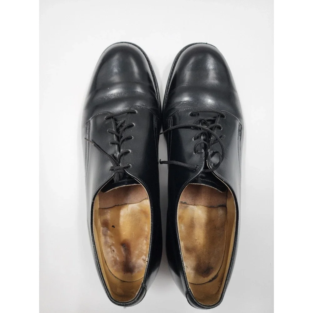 Vintage 1982 Craddock-Terry US MilitaryDress ShoesMens 9.5 R Black Leather Derby